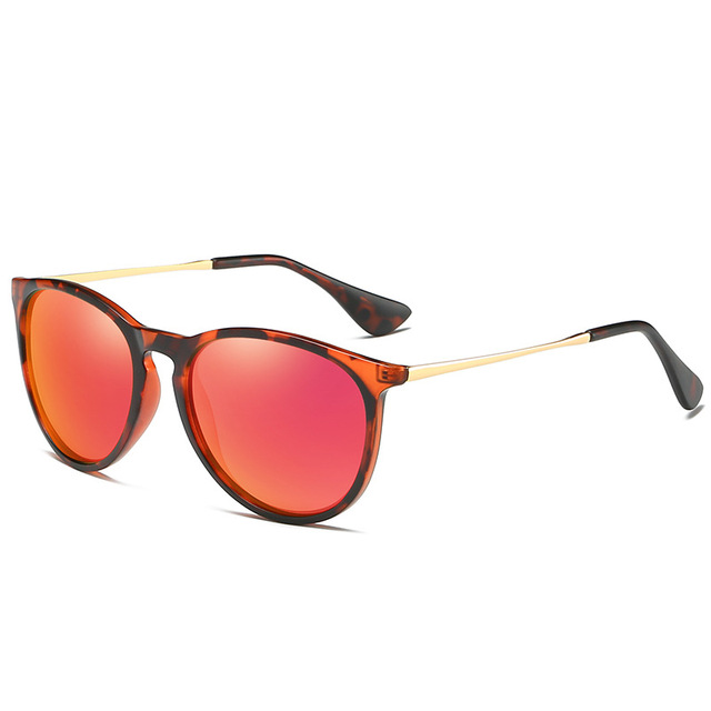 New Retro Polarized Sunglasses with Orange Acetate Frame and UV400 Clear Gradient Lenses Sun Glasses for Men and Women
