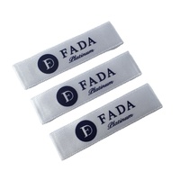 Fabricant d'étiquettes tissées personnalisées Étiquettes de col Rectangle Satin sérigraphié Coton Ruban Bord Machine à coudre Machine informatique