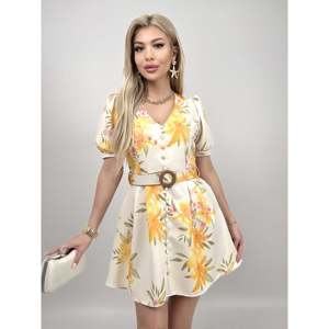 เดรสทรงเอพิมพ์ลายดอกไม้ คอวี เอวธรรมชาติ ผ้าทอ ระบายอากาศได้ดี สวมใส่สบายๆ ในชีวิตประจำวัน - Product Image 5