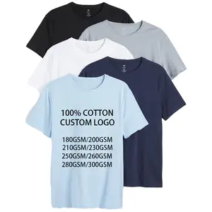 Custom Your Own Brand Cheap Sports Round Neck Heavyweight 100% Cotton Blank White Plain Unisex T Shirt