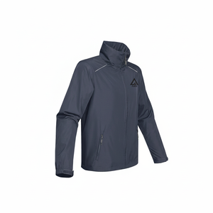 Veste coupe-vent personnalisée OEM, fermeture éclair, séchage rapide, à capuche, manches longues, grande taille, veste de sport d'hiver pour hommes par AKO - Product Image 1