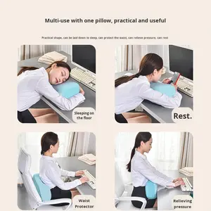 Almohada de Viaje Rectangular Minimalista Multifuncional Portátil de Espuma Viscoelástica Pequeña para Oficina, Descanso para el Almuerzo, Siesta, Soporte Cervical - Product Image 2