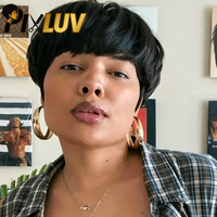 Heißer Verkauf: Chioma Echthaarperücken – Kurze, lockige Echthaarperücke, kleberlose Pixie-Cut-Perücke, Großhandel, Rohhaar