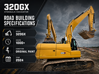 Excavatrice d'occasion 320GX avec peinture d'origine, efficace et dotée d'une télécommande industrielle sans fil à 4 leviers pour travaux de terrassement