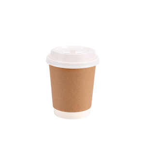 Custom Printing Logo Biodegradable <b>Disposable</b> Black Double Wall Craft Paper Coffee <b>Cup</b> with Plastic Lids - Product Image 4