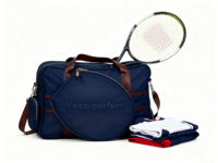 Grand sac de pickleball fourre-tout imperméable avec logo personnalisé pour raquette de tennis Bordures en cuir Couleur personnalisée Modèles personnalisés