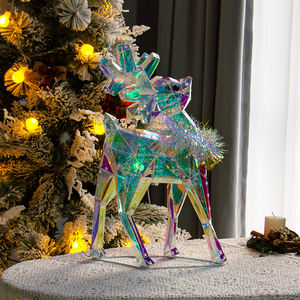 3 डी क्रिस्टल प्रभाव चमकदार रिंग हिरण रोशनी छुट्टी पार्टी शादी क्रिसमस की सजावट उपहार चमक प्रकाश हिरण - Product Image 5