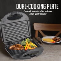 Machine à gaufres belges multifonction 12-en-1 en aluminium 750W pour la maison, presse à panini et grille-pain avec plaques amovibles – Vente en gros