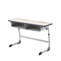 Ensemble de mobilier scolaire moderne pour salle de classe : Bureau et chaise d'étude réglables pour 2 élèves, plateau en MDF, idéal pour salon et hôtel (15 ans et plus)