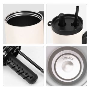 Customizable Double Wall Stainless Steel Vacuum Insulated Coffee Cup with Straw Custom logo Tumbler <b>Lids</b> Travel <b>Mug</b> - Product Image 3