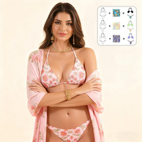 Vente en gros de maillots de bain personnalisés sexy à découpe haute, sans entrejambe, magnifiques et tendance, par sublimation, pour jeunes filles et femmes, ensemble bikini, vêtements de plage