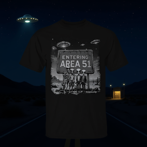 Camiseta con estampado gráfico de Alienígenas de Área 51, camiseta negra para hombre - Product Image 3
