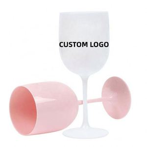 Verres à vin en plastique de luxe réutilisables, incassables, vintage et modernes, couleur rose et blanc, avec logo personnalisé, pour flûtes - Product Image 1