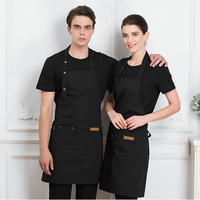 Tablier de Chef Unisexe Personnalisé en Toile avec Poches à Outils, Impression Numérique et Uniforme de Serveur Gaufré
