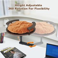 Rotation 60 ° et hauteur réglable jusqu'à 45LBS Lit de bureau pour chat Perchoir pour animaux de compagnie pour bureaux avec coussin lavable