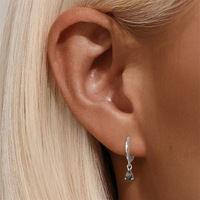 Orecchini a Cerchio a Goccia in Argento Sterling S925 Placcato Oro 18k con Zirconia Incastonata, Gioielli Raffinati Anallergici per Donne