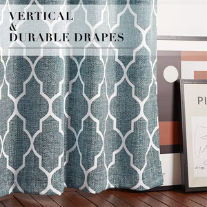 Cortinas opacas con aislamiento térmico, cortinas de ventana con ojales, cortinas estampadas marroquíes geométricas para sala de estar y dormitorio - Product Image 6