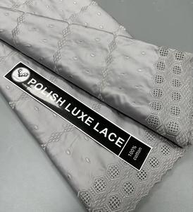 Elegante Pizzo Polacco 100% Cotone in 5 Iarde, Tessuto Morbido in Cotone per <span class=keywords><strong>Uomo</strong></span>, Materiale in Pizzo all'Ingrosso - Product Image 5