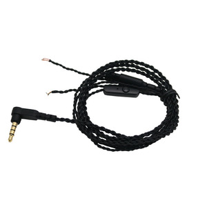 Twisted Headphone Cable 3.5 Mm With Mic <b>Control</b> For Audio Peripherals TPE <b>Wire</b> Material DIY Adapter - Product Image 1