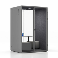Cabine Acoustique Modulaire Insonorisée pour Bureau, Poste Téléphonique Design Moderne, Cadre en Aluminium, Écologique, Durable, Autoportante, Intérieur
