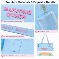 Sac de Mahjong Grande Capacité en PVC Transparent avec Pochette Supplémentaire, Fermeture Éclair Lisse, pour Tournois en Extérieur, Fabrication Personnalisée, Certifié BSCI