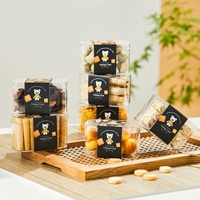 Boîte de rangement pour biscuits en plastique transparent rectangulaire pour chocolat, bonbons, noix, biscuits, emballage alimentaire