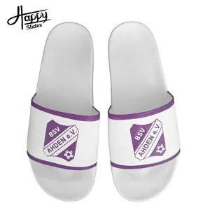 Happyslides Professionele Club Logo Aangepaste Mode Slip Op Slip Pantoffels Mannen Custom Mannen Slide Sandaal