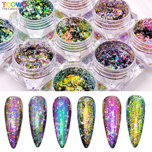 Set <span class=keywords><strong>di</strong></span> lamina <span class=keywords><strong>di</strong></span> fiocchi <span class=keywords><strong>di</strong></span> camaleonte olografico per unghie con cambio colore Foils Art Kit <span class=keywords><strong>di</strong></span> fiocchi <span class=keywords><strong>di</strong></span> chiodi cromati duocromatici - Product Image 4
