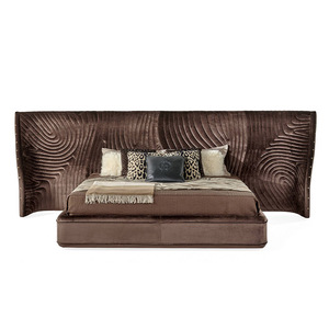 इतालवी माइनीज लाइट लक्जरी कपड़े व्यापक-स्क्रीन डबल बिस्तर रचनात्मक विला मास्टर बेडरूम उच्च अंत डिजाइन शादी बिस्तर - Product Image 1