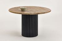 Design japonais minimaliste, luxe rétro, table à manger ronde 6 places, bois de pin blanc, convient aux restaurants d'hôtel