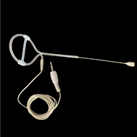 Microphone intra-auriculaire invisible filaire à condensateur avec embout en caoutchouc, micros mains libres pour chanteurs ou enseignants