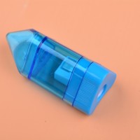 Taille-crayon en plastique lisse à trou unique, avec taille-crayon en caoutchouc, aiguisoir créatif pour étudiants peut être personnalisé avec logo