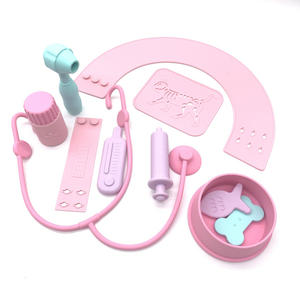 Cadeau d'anniversaire <span class=keywords><strong>Jouet</strong></span> préscolaire Jeu de simulation Jouets pour chiens pour enfants Kit de soins pour chiots Mini jeu de vétérinaire Ensemble de jeu vétérinaire en silicone - Product Image 5