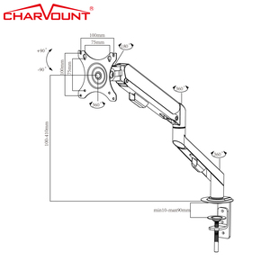 Ricarica fornitura professionale molla a Gas girevole a 180 gradi supporto da tavolo per Monitor regolabile in altezza altri accessori per <span class=keywords><strong>Computer</strong></span> - Product Image 2