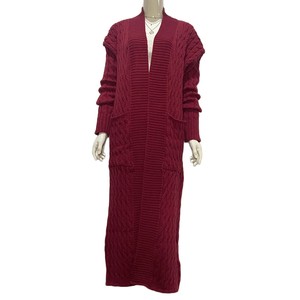 Nouvelle collection automne/hiver, style européen, cardigan en tricot à manches longues pour femmes, couleur unie, ample - Product Image 5