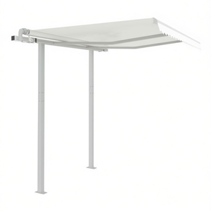 Ensemble de poteaux d'auvent en fer blanc 118,1''x96,5'' Rétractable à commande manuelle Autoportant pour usage extérieur - Product Image 1