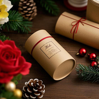 Boîte d'emballage cylindrique en papier kraft de haute qualité Emballage cadeau de parfum recyclable Expédition Tubes en papier kraft ronds
