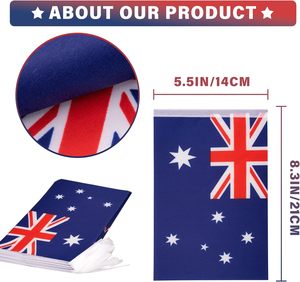 Drapeau de l'Australie en guirlande, mini-drapeaux australiens, bannière à double face, pliable, en polyester, drapeaux nationaux - Product Image 3