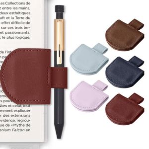 Magnetic Pen Holder for Notebook Slim Pen Loop Clip Magnetic PU Leather <b>Bookmarks</b> Book Lover Gifts - Product Image 1