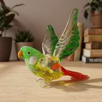 Nouveau vase de sol/mur en verre de Murano soufflé à la main, artisanat Art Déco, paon, couleur et taille personnalisables pour la décoration de la maison, mariage, Diwali
