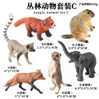 yxs Ensemble de figurines d'animaux de la jungle transfrontalière, jouets de Noël pour enfants : Marmotte, Sanglier, Chauve-souris et Écureuil