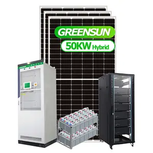 Système hybride photovoltaïque à piles, 50 kw, 50000w, batterie de stockage d'énergie solaire, système photovoltaïque, 50 kw
