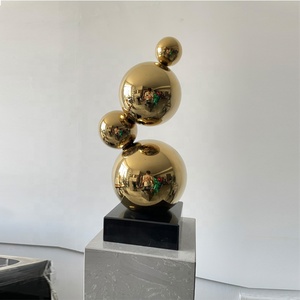 Boules de miroir en métal modernes personnalisées pour l'extérieur sculpture artistique moderne sculpture de bulles en métal pour la décoration artistique d'hôtel - Product Image 1