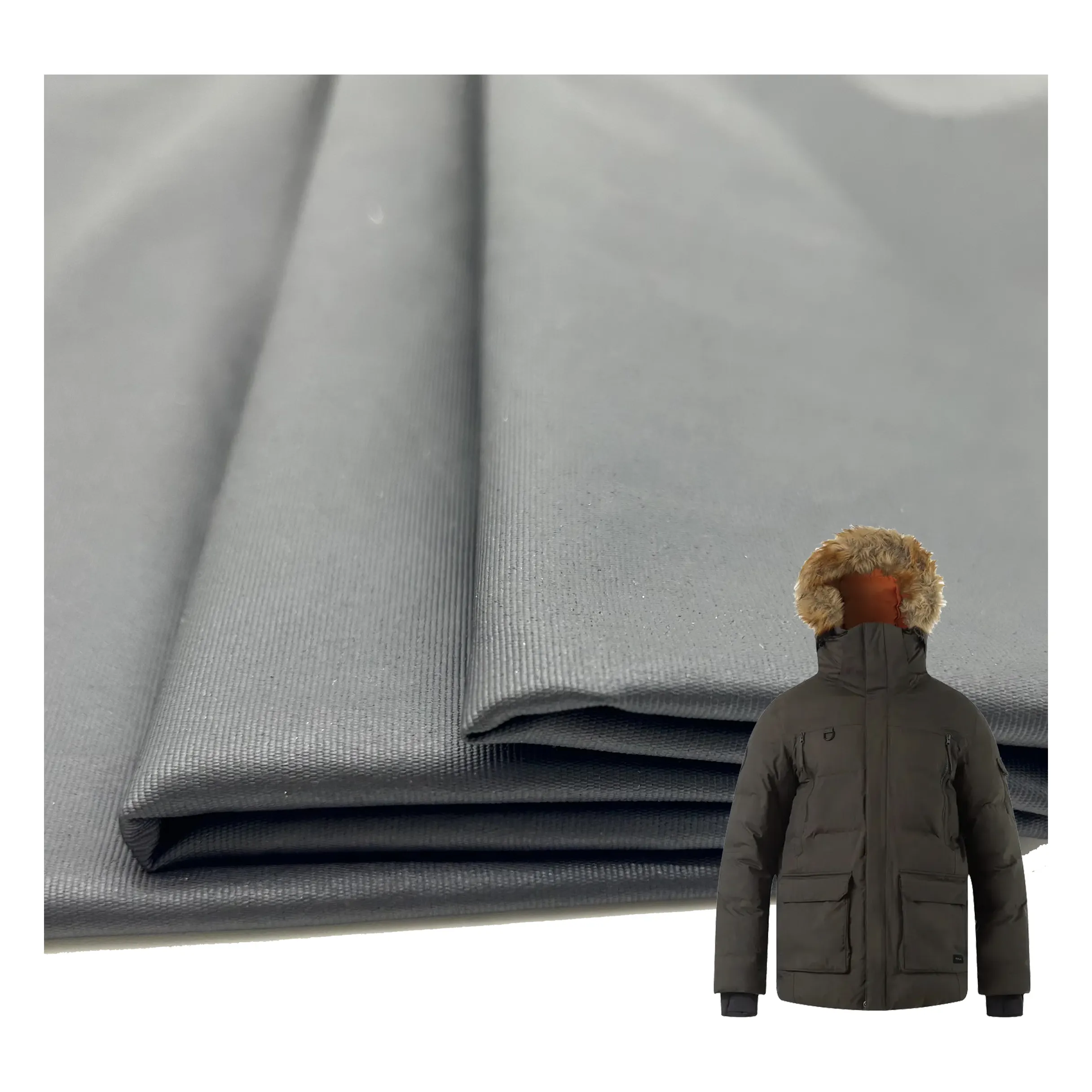 Precio de fábrica impermeable a prueba de viento 320T nylon PU recubierto transpirable completo opaco nylon Taslon tela para chaqueta al aire libre