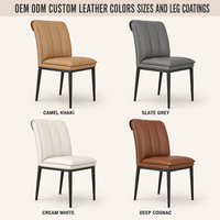 Chaise de salle à manger italienne légère et luxueuse en cuir pour la maison, moderne, simple, hôtel, table à manger commerciale, chaise à dossier