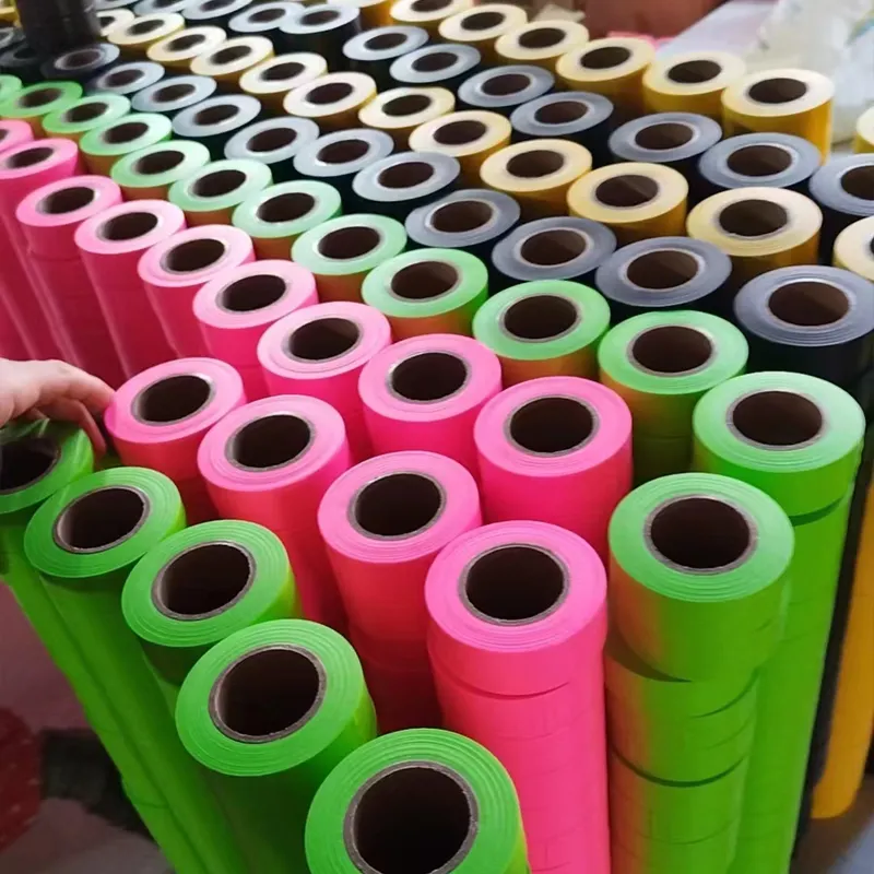 Mancai 10 gói gắn cờ Băng 10 loại huỳnh quang màu sắc không dính nhựa Ribbon Neon đánh dấu Băng gắn cờ băng cuộn