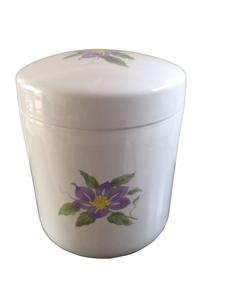 Fournitures funéraires japonaises Pot en <span class=keywords><strong>porcelaine</strong></span> blanche avec impression florale - Product Image 2