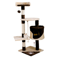 Arbre à chat multi-niveaux avec lit et griffoir, structure d'escalade de style minimaliste pour chatons, Direct Zhejiang