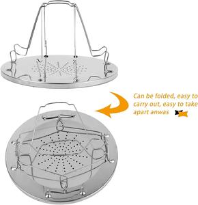 Tostapane Pieghevole in Acciaio Inox per Cucina, Porta Pane da 4 Fette per <span class=keywords><strong>Campeggio</strong></span> e Picnic all'Aperto - Product Image 2