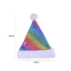 Nouveau style – Chapeau de Père Noël brillant à sequins 30x40cm – Joyeux Noël pour adultes et femmes – Fête du Nouvel An - Product Image 6